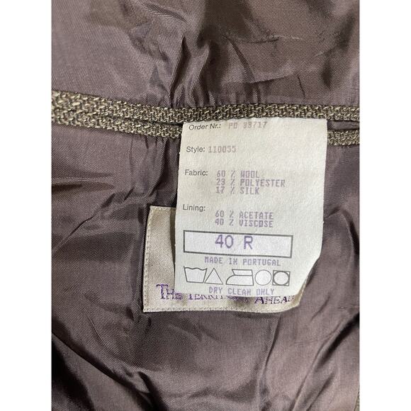 Vintage Territory Ahead Blazer Men 40R Brown Wool Blend Portugal Coat 3 Button - Picture 3 of 5